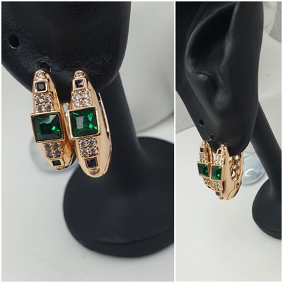 Серьги оп-13017 зелёный 13017