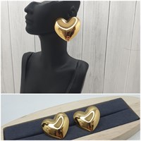 Серьги сталь ос-12371 /2,8см золотой пуссеты 12371