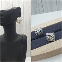 Серьги сталь ос-12374 /1,8см серебро пуссеты 12374