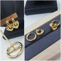 Серьги сталь ос-12366 /2см золотой 12366