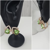 Серьги Swarovski  оп-12458 зелёный 12458