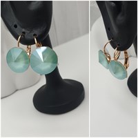 Серьги Swarovski оп-12459 зелёный /1,3см 12459
