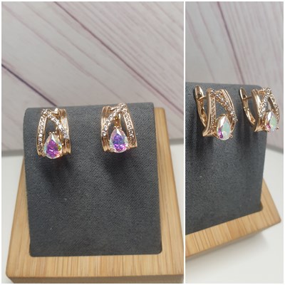 Серьги оп-12832 хамелеон светлый 12832