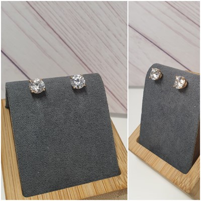 Серьги пуссеты оп-12806 /5мм Прозрачный 12806