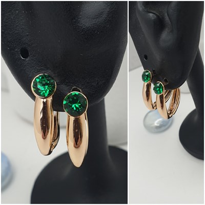 Серьги оп-13012 зелёный 13012