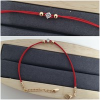 Браслет оп-13078 /17+3см красная нить 13078