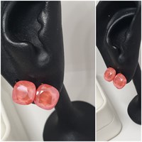 Серьги пуссеты Swarovski оп-13055 /8мм малиновый 13055