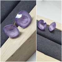 Серьги пуссеты Swarovski оп-13056 /8мм фиолетовый 13056