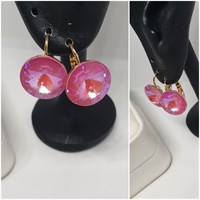 Серьги  Swarovski оп-13048 /14мм малиновый 13048